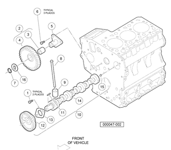 Camshaft And Idle Gear Diagram and Parts List for HUV4420G 2006-11 Husqvarna Lawn Tractor