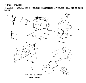 Engine Diagram and Parts List for YTH1542XP (HAU15H42C, 954568625)(2003-01) Husqvarna Lawn Tractor