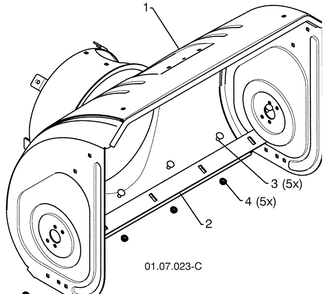 Auger Housing / Impeller Assembly-B 2 Diagram and Parts List for 15530SBLS (96193003801)(2009-06) Husqvarna Snow Blower