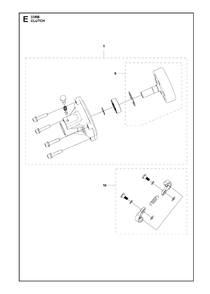 Clutch Diagram and Parts List for 131RB 20181300001 & Above Husqvarna Brush Cutter