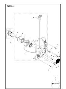 Starter Diagram and Parts List for 122C 966712701 Husqvarna Edger