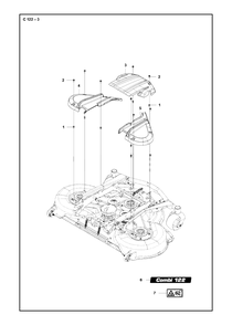 48-Inch/122cm Cutting Deck 2 Diagram and Parts List for C122 2019-01 Husqvarna Lawn Tractor Accessories