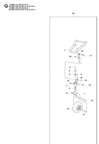 61 Inch/155cm Cutting Deck 4 Diagram and Parts List for PT26D (965160601)(2008-03) Husqvarna Lawn Mower