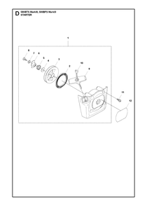 Starter Diagram and Parts List for 580BFS-BTS Mark III Husqvarna Leaf Blower / Vacuum