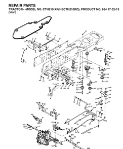 Drive Diagram and Parts List for CTH210XP (HECTH210KD)(2004-06) Husqvarna Lawn Tractor