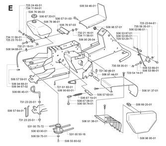 Chassis / Frame Diagram and Parts List for R13 2002-02 Husqvarna Lawn Tractor