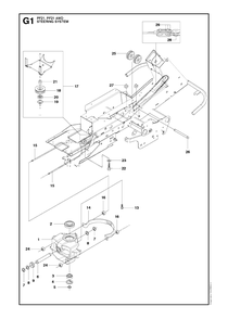 Steering 2 Diagram and Parts List for PF21AWD (965192501)(2011-03) Husqvarna Lawn Tractor