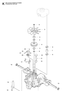 Transmission 2 Diagram and Parts List for RIDER175AWD (965105001)(2008-06) Husqvarna Lawn Mower