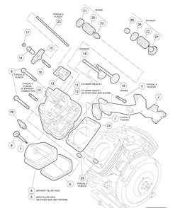 Cylinder Head 2 Diagram and Parts List for HUV4420G 2006-11 Husqvarna Lawn Tractor