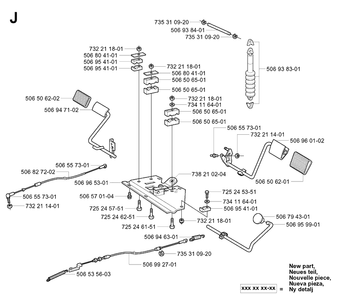 Pedals Diagram and Parts List for PR15 2003-01 Husqvarna Lawn Mower