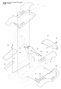 Cover 3 Diagram and Parts List for R16CAWD (966830301)(2008-04) Husqvarna Lawn Tractor