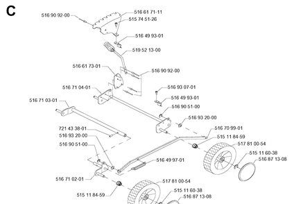 Wheels And Tires Diagram and Parts List for 46 ROYAL Husqvarna Lawn Mower