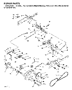 Drive Diagram and Parts List for GT2254 (96025000202)(2005-06) Husqvarna Lawn Tractor