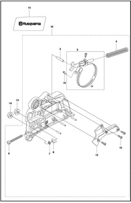 Chain Brake Diagram and Parts List for 1202020  Husqvarna Chainsaw