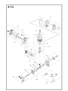Engine Diagram and Parts List for 345BT  Husqvarna Leaf Blower / Vacuum