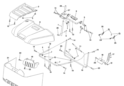 Bagger Diagram and Parts List for CT126 (96051000702)(2011-4) Husqvarna Lawn Tractor