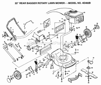 Page B Diagram and Parts List for 4E482B 1999 And Before Husqvarna Lawn Mower