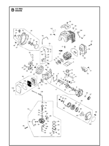 Engine Diagram and Parts List for 532RBS 20154700001-current Husqvarna Brush Cutter
