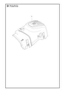 Cylinder Cover Diagram and Parts List for 592XP-XPG  Husqvarna Chainsaw