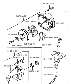 Starter Diagram and Parts List for 165BT 2001-06 Husqvarna Leaf Blower / Vacuum