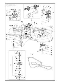 61/155cm Cutting Deck Diagram and Parts List for 155P500D  Husqvarna Lawn Tractor Accessories