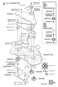 44-Inch/112cm Cutting Deck Diagram and Parts List for R15-V2 (953533701)(2006-01) Husqvarna Lawn Tractor