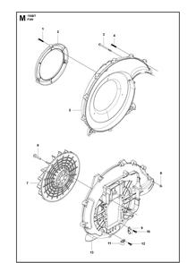 Fan Diagram and Parts List for 150BT  Husqvarna Leaf Blower / Vacuum