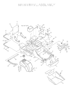 Frame Diagram and Parts List for IZE4821 (033600000 and Up)(2004-01) Husqvarna Lawn Mower