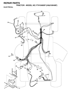 Electrical Diagram and Parts List for YTH1848XP (HAU18H48F)(2004-01) Husqvarna Lawn Tractor