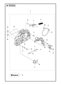 Chain Brake Diagram and Parts List for 465RANCHER  Husqvarna Chainsaw