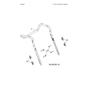 Handle 1 Diagram and Parts List for 970528802  Husqvarna Snow Blower