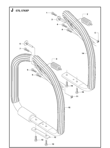 Handle Diagram and Parts List for 576XP 20090100001-Current Husqvarna Chainsaw