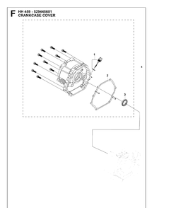 Crankcase Cover Diagram and Parts List for 529448601 2018-10 Husqvarna Engine