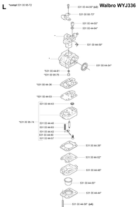 Carburetor Details Diagram and Parts List for 125BT (TH026D-AC57)(20041800001-Current) Husqvarna Leaf Blower / Vacuum