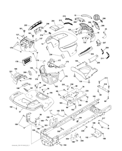 Chassis And Enclosures Diagram and Parts List for YTH150 (96041002204)(2010-01) Husqvarna Lawn Tractor