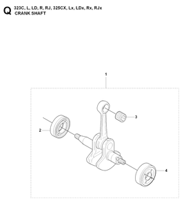 Crankshaft Diagram and Parts List for 325CX 20080900001 & Above Husqvarna Trimmer