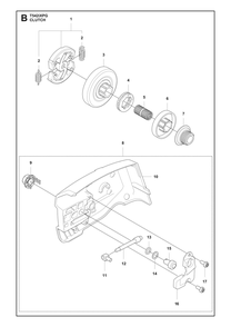 Part Location Diagram of 536885801 Husqvarna Clutch Cover Assembly
