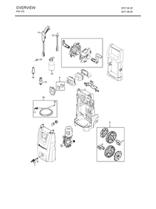 Overview Diagram and Parts List for PW125 (967676401)(2017-10) Husqvarna Pressure Washer