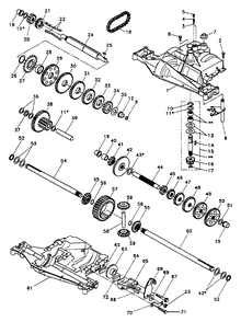 Transaxle Dana (Model No. 4360-79) Diagram and Parts List for LR12 (954002701-B)(1994-10) Husqvarna Lawn Tractor