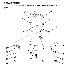 Seat Diagram and Parts List for LR122 (954140105B)(2000-01) Husqvarna Lawn Tractor