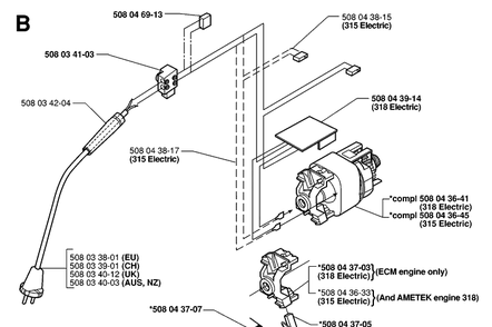 Part Location Diagram of 508043703 Husqvarna Bracket