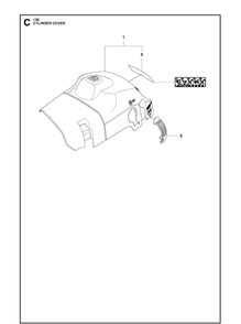Cylinder Cover Diagram and Parts List for 135E  Husqvarna Chainsaw