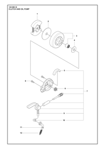 Clutch And Oil Pump Diagram and Parts List for 120MARKIII  Husqvarna Chainsaw