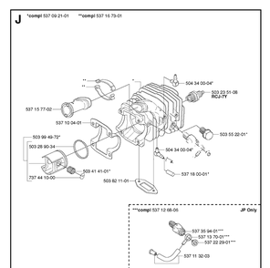 Cylinder Piston Diagram and Parts List for 336 20063600001-Current Husqvarna Chainsaw