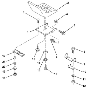 Seat Diagram and Parts List for LR121 (954140001-A)(1996-08) Husqvarna Lawn Tractor
