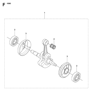 Crankshaft Diagram and Parts List for K960 2007-10 Husqvarna Lawn Tractor Accessories