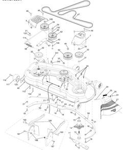 Mower Deck Diagram and Parts List for LGTH2454 (289580)(2010-03) Husqvarna Lawn Mower