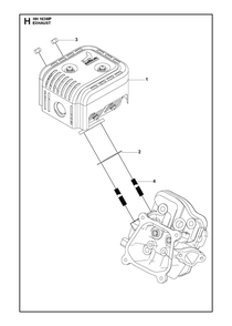 Exhaust Diagram and Parts List for HH163MP  Husqvarna Engine