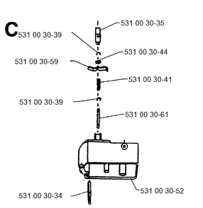 Gear Housing 2 Diagram and Parts List for 500H 19960900001-Current Husqvarna Hedge Trimmer