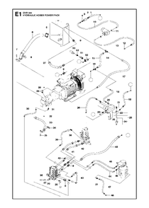 Hydraulic Hoses Power Pack Diagram and Parts List for DXR300 (1 & Above)(2013-08) Husqvarna Demolition Hammer